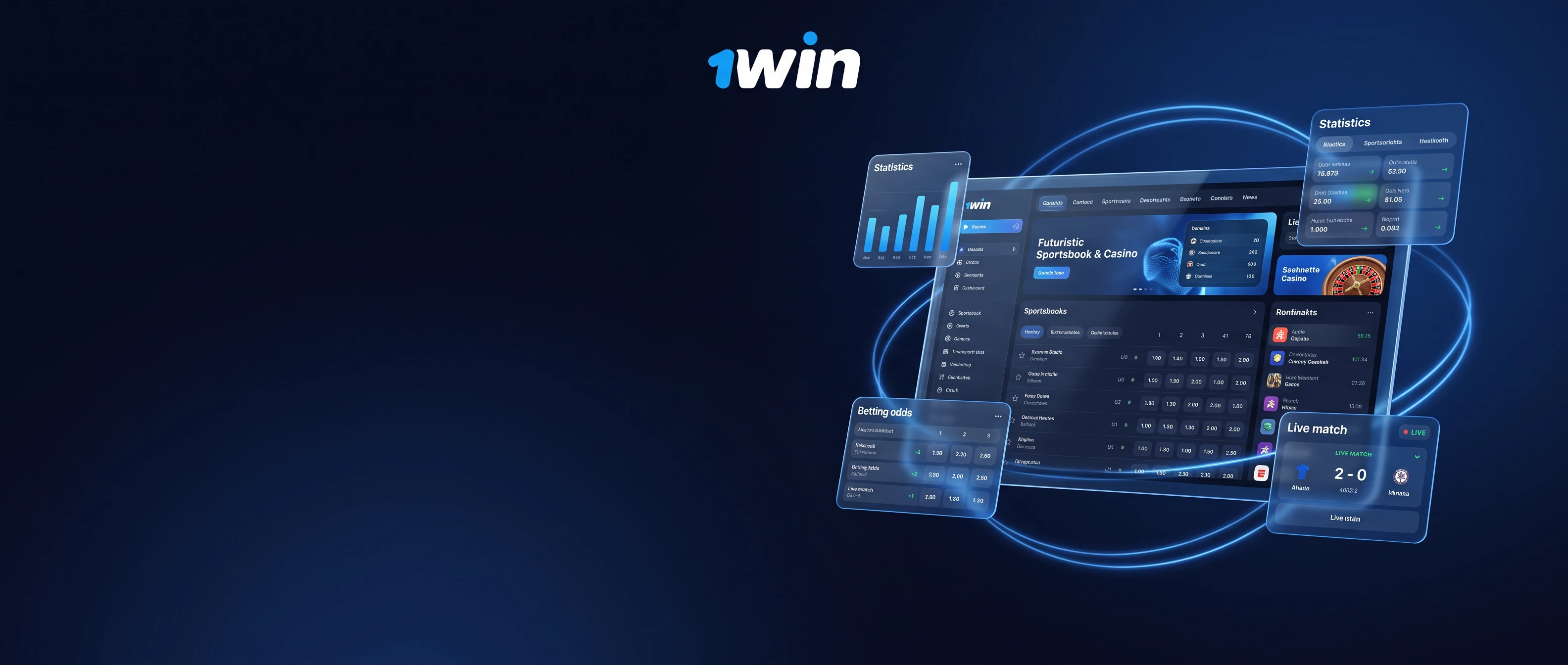 Interface 1win Casino et Sportsbook